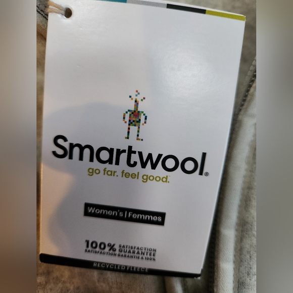 Smartwool zip up hooded sweater cream/grey womens size xs - Picture 8 of 9